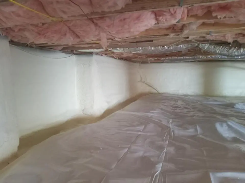 Crawl space encapsulation with closed-cell spray foam for Roof Maintenance in Benton